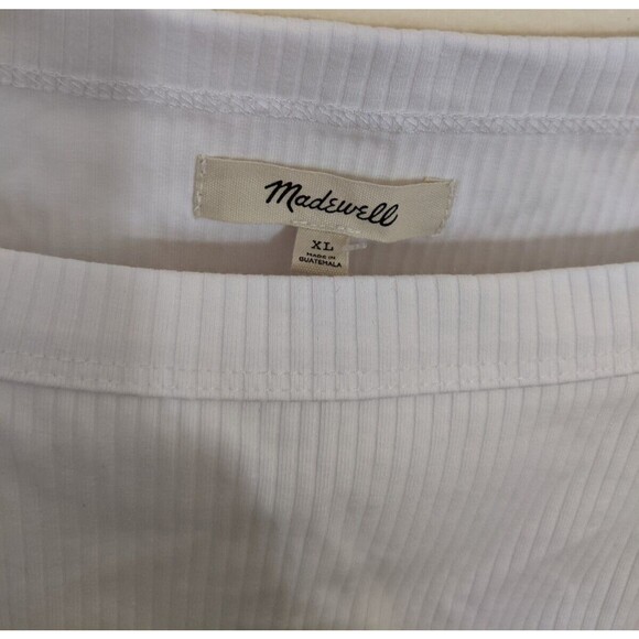 Madewell Cool Sculpt Luma Crop Tank Ribbed in Sleekhold White Size XL - Picture 11 of 11